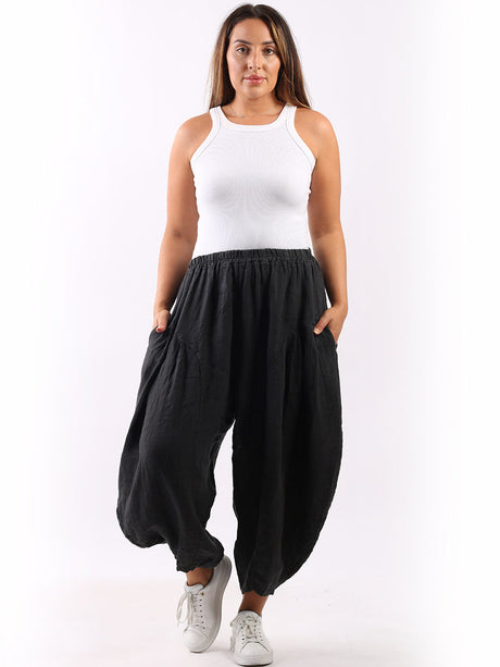 Plain Slouchy Ladies Linen Balloon Trouser