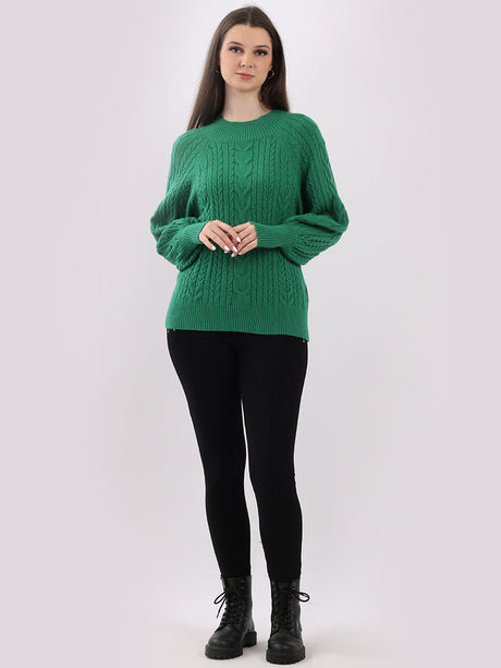 Plain Cable Knit Ribbed Lagenlook Crop Top