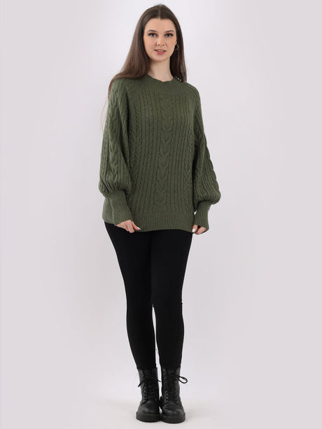 Plain Cable Knit Ribbed Lagenlook Crop Top