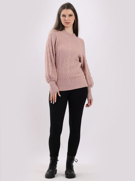 Plain Cable Knit Ribbed Lagenlook Crop Top