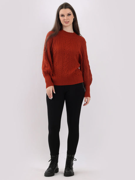 Plain Cable Knit Ribbed Lagenlook Crop Top