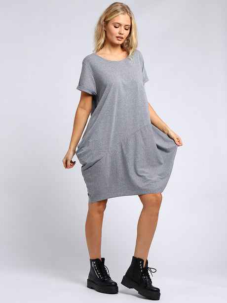 Ladies Plain Narrow Hem Cotton Cocoon Dress