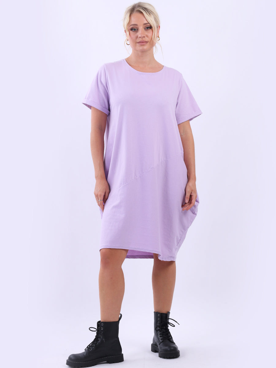 Ladies Plain Narrow Hem Cotton Cocoon Dress