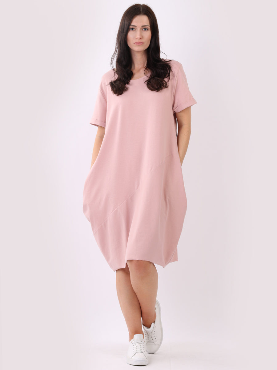 Ladies Plain Narrow Hem Cotton Cocoon Dress