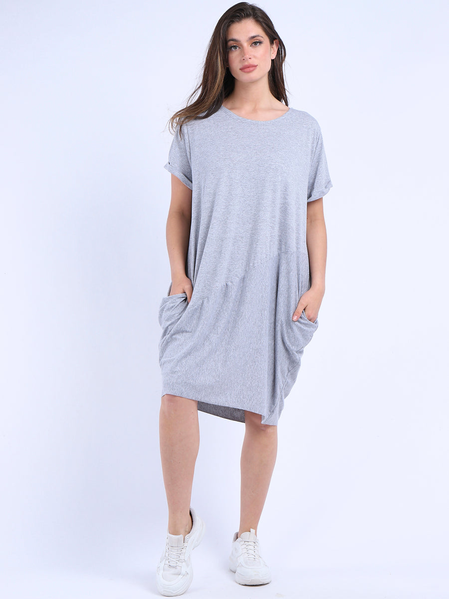 Ladies Plain Narrow Hem Cotton Cocoon Dress