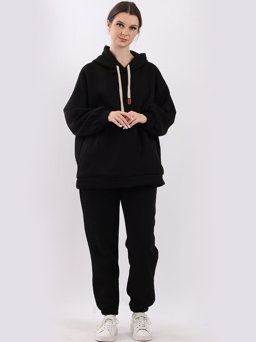 Plain Cotton Boxy Fleece Hoodie