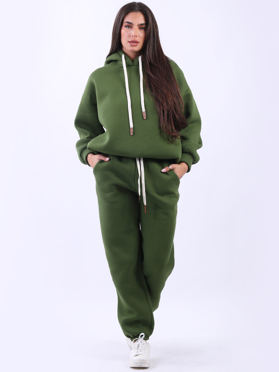 Ladies Plain Casual Comfy Cotton Fleece Trouser