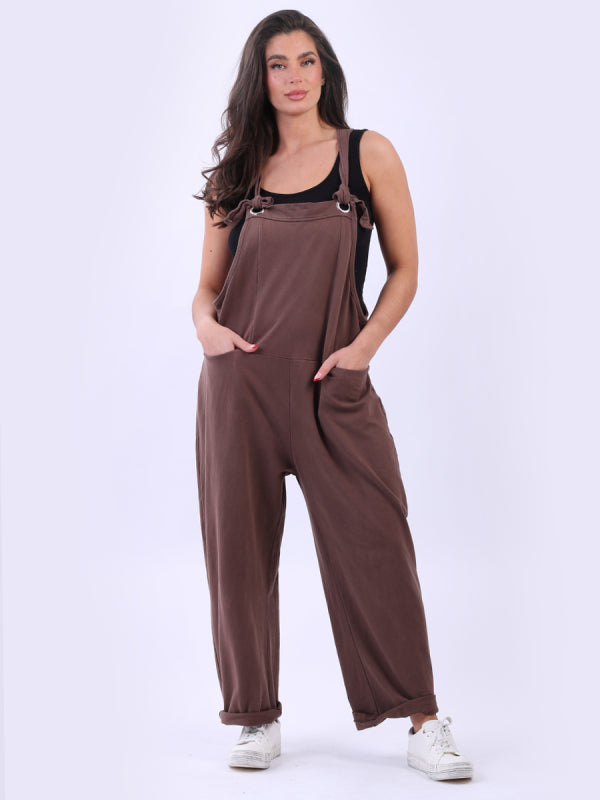 Ladies Cotton Wide Leg Pabo Dungaree