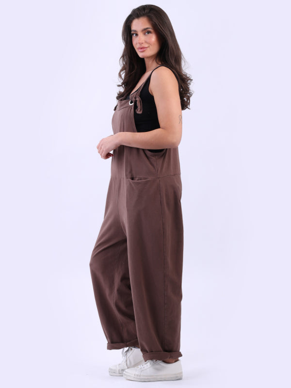 Ladies Cotton Wide Leg Pabo Dungaree