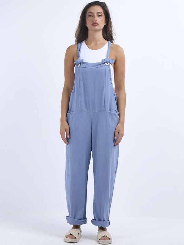 Ladies Cotton Wide Leg Pabo Dungaree