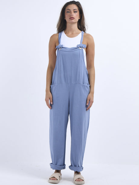 Ladies Cotton Wide Leg Pabo Dungaree