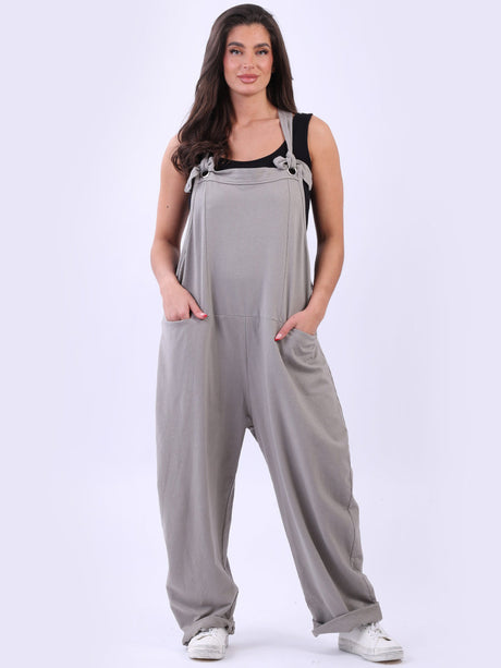 Ladies Cotton Wide Leg Pabo Dungaree