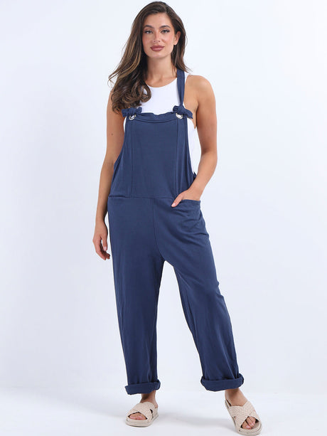 Ladies Cotton Wide Leg Pabo Dungaree