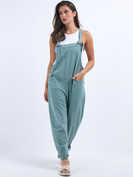 Ladies Cotton Wide Leg Pabo Dungaree