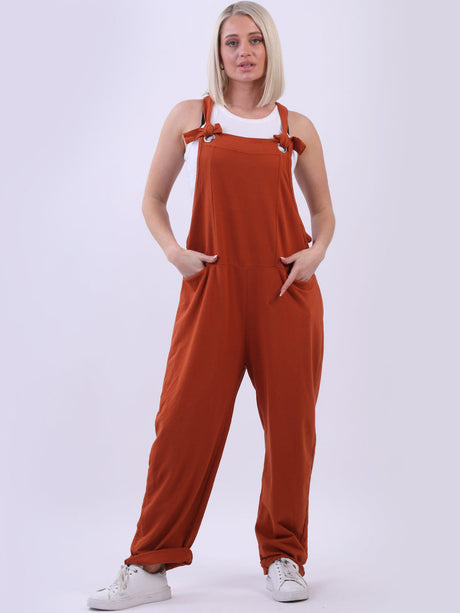 Ladies Cotton Wide Leg Pabo Dungaree