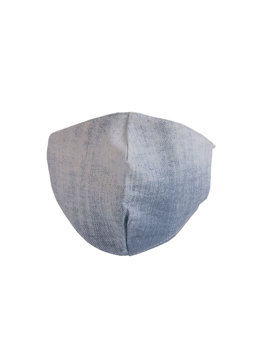 Made In Italy Plain Denim Washable Cotton Face Masks-Light denim