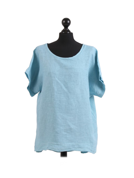 Plain Hi-Lo Ladies Linen Crop Top