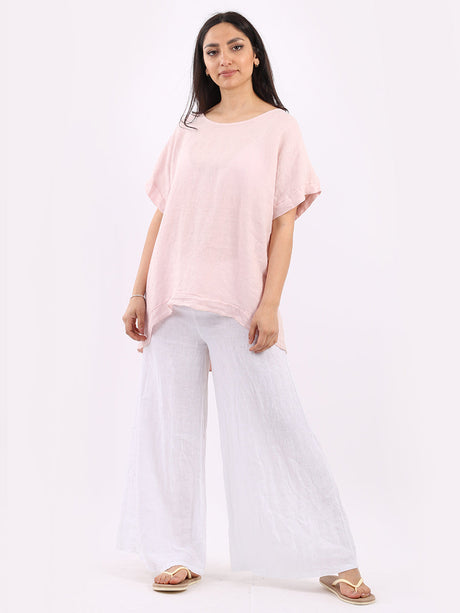 Plain Hi-Lo Ladies Linen Crop Top