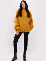 Batwing Knitted Woolen Rib Jumper