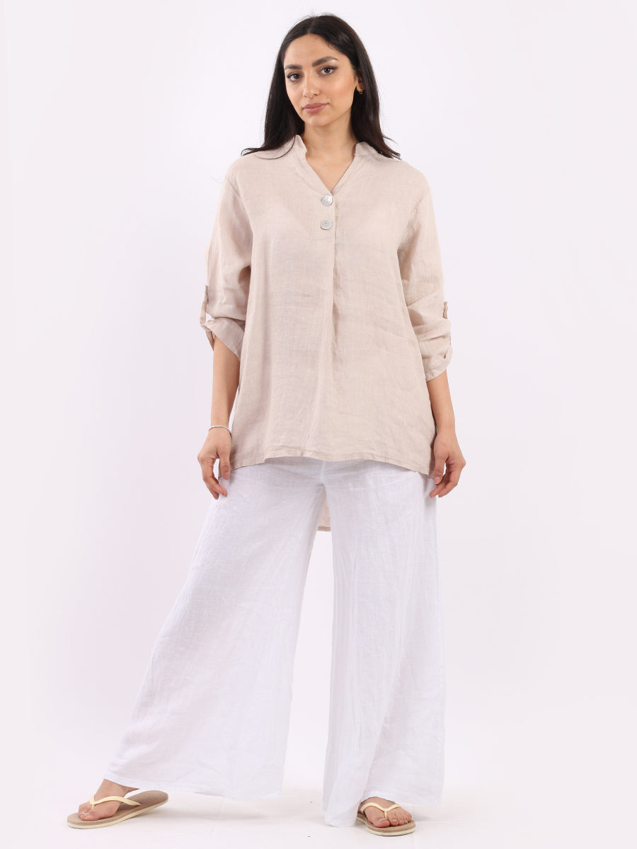 Plain Linen Lagenlook Top