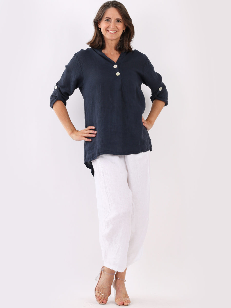 Plain Linen Lagenlook Top