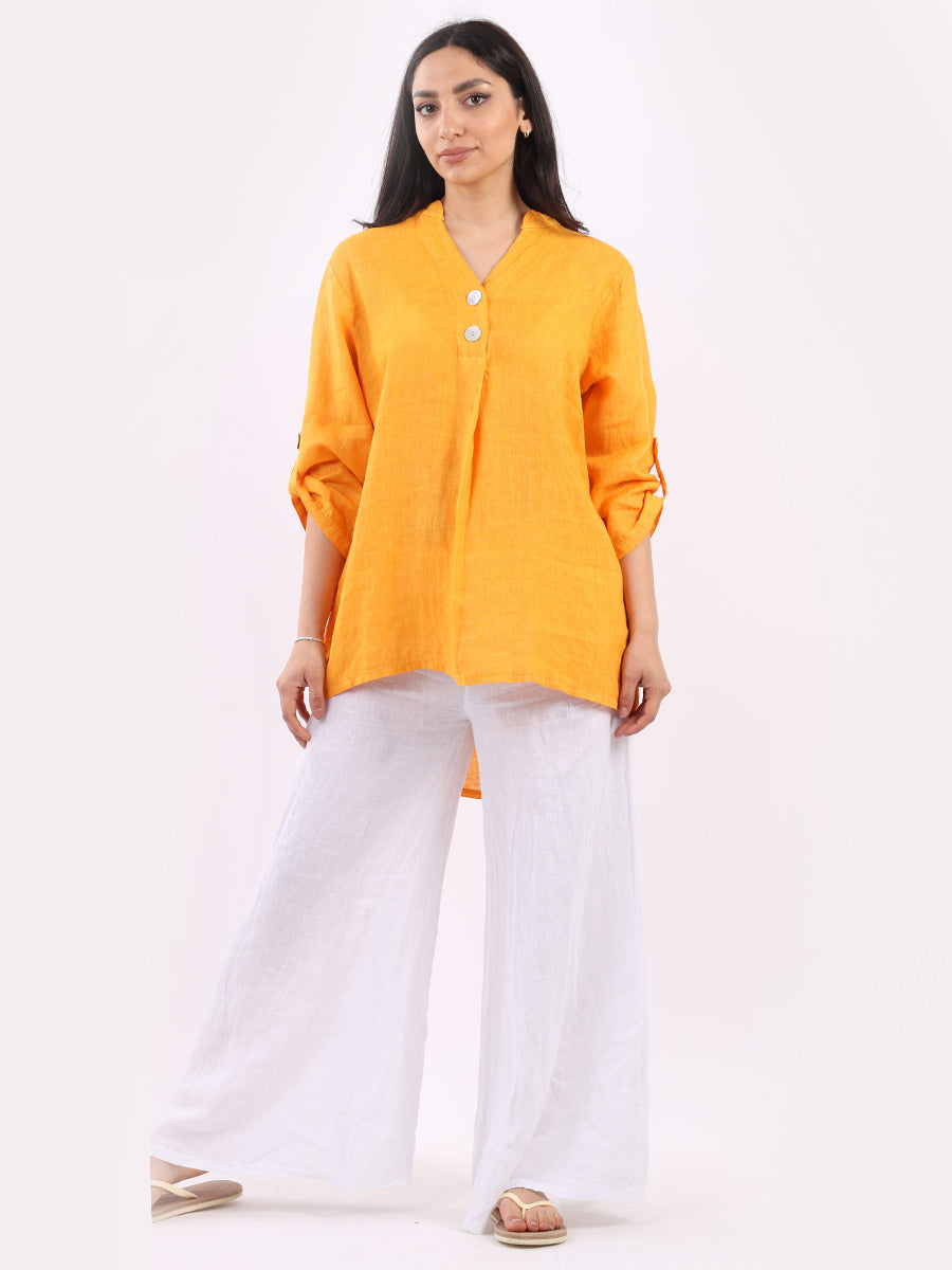 Plain Linen Lagenlook Top