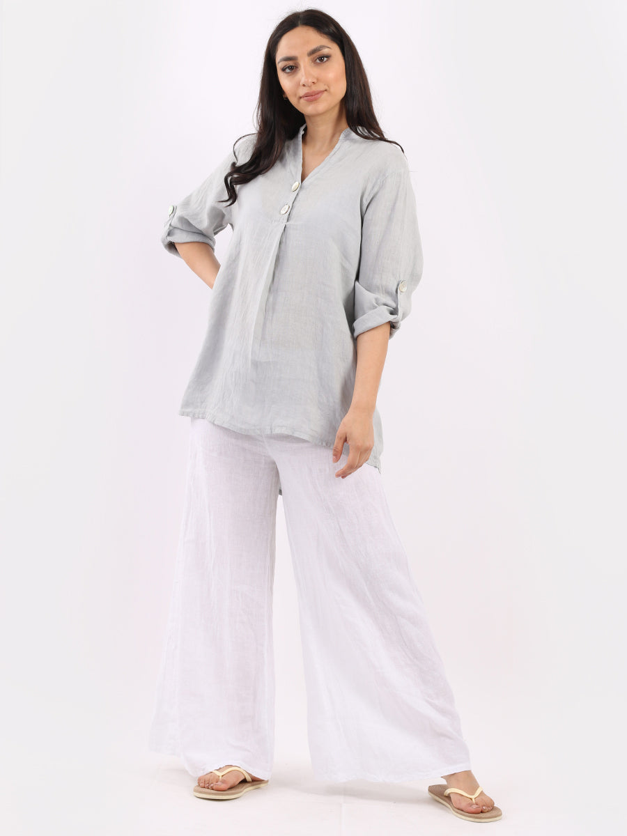 Plain Linen Lagenlook Top