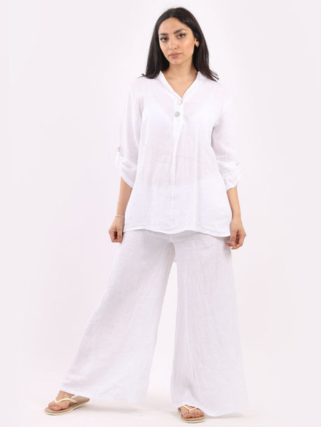 Plain Linen Lagenlook Top