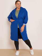 Italian Plain Oversized Ladies Lagenlook Long Fleece Coat