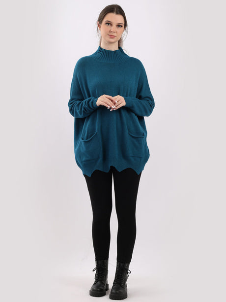 Funnel Neck Knitted Baggy Top