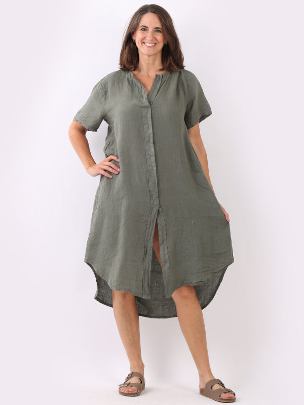 Linen Lagenlook Slouchy Midi Dress