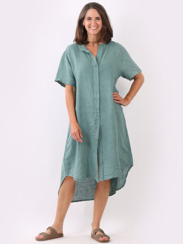 Linen Lagenlook Slouchy Midi Dress