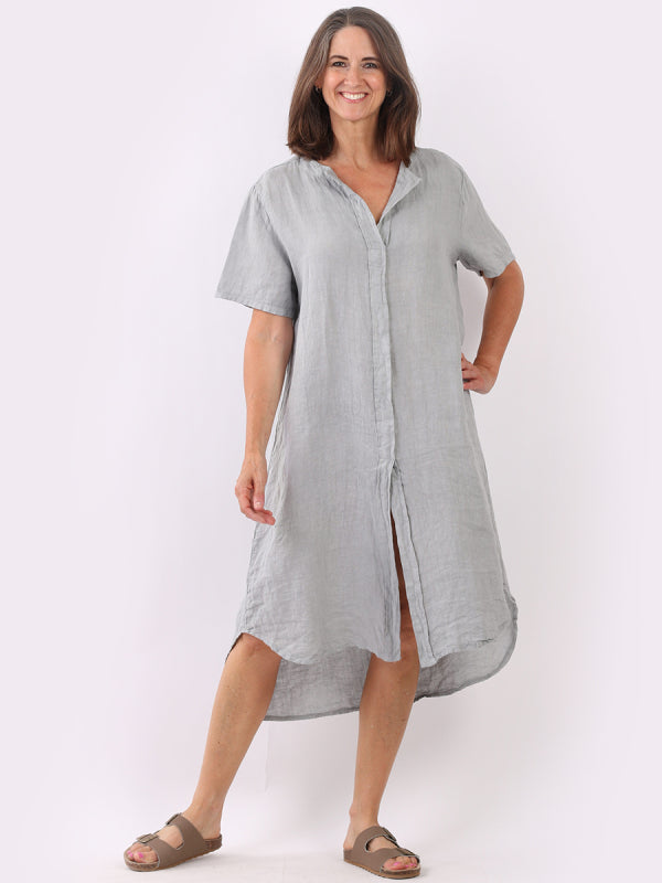 Linen Lagenlook Slouchy Midi Dress