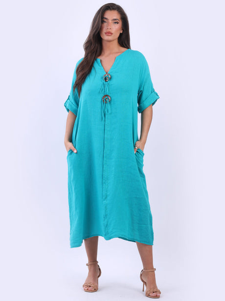 Linen Midi Slouchy Dress