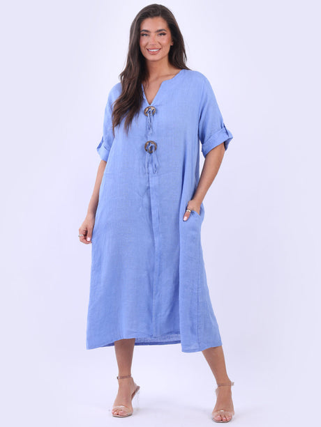 Linen Midi Slouchy Dress