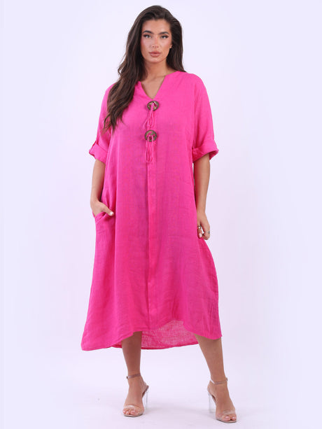 Linen Midi Slouchy Dress