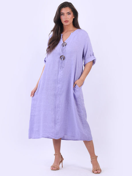 Linen Midi Slouchy Dress