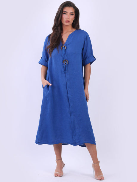 Linen Midi Slouchy Dress