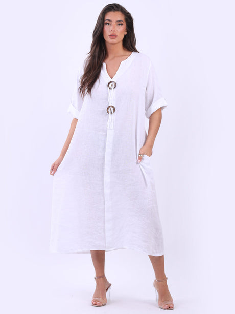 Linen Midi Slouchy Dress