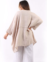 Plus Size Linen Batwing Top