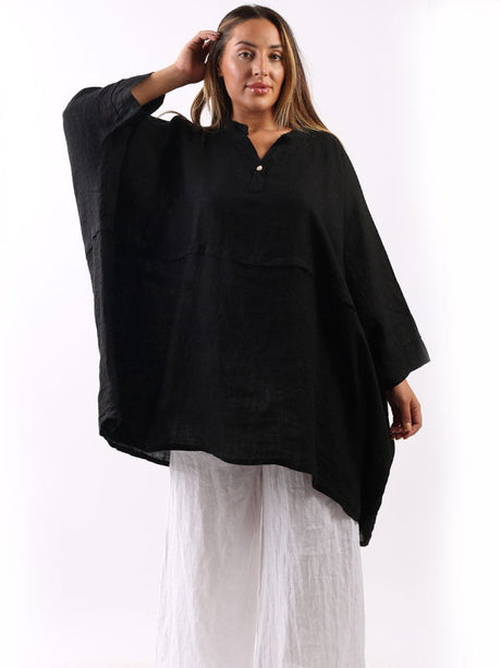 Plus Size Linen Batwing Top