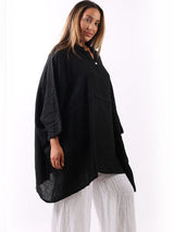 Plus Size Linen Batwing Top