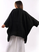 Plus Size Linen Batwing Top