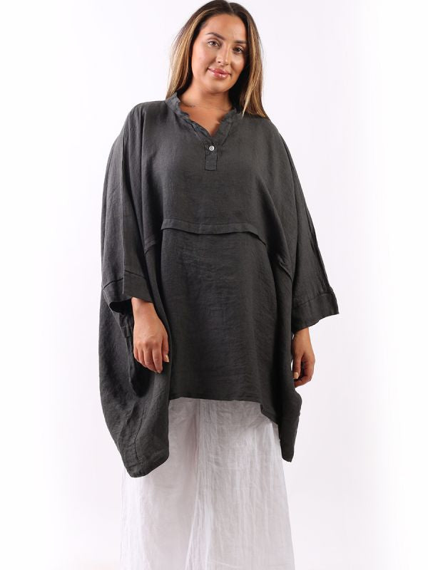 Plus Size Linen Batwing Top