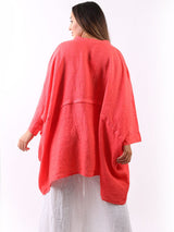 Plus Size Linen Batwing Top