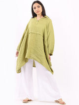 Plus Size Linen Batwing Top