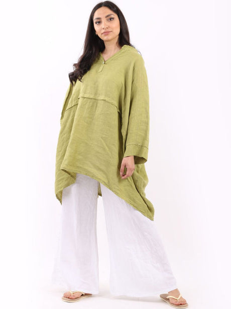 Plus Size Linen Batwing Top