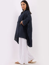 Plus Size Linen Batwing Top