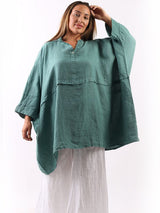 Plus Size Linen Batwing Top