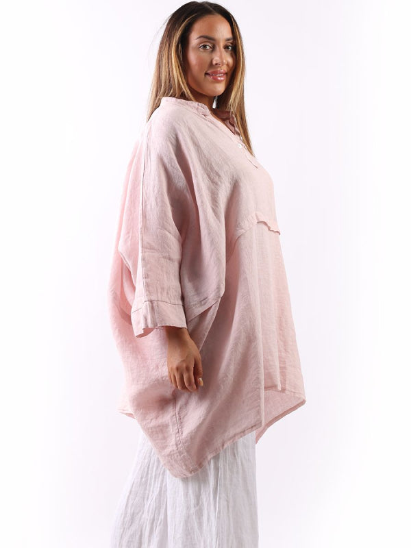 Plus Size Linen Batwing Top